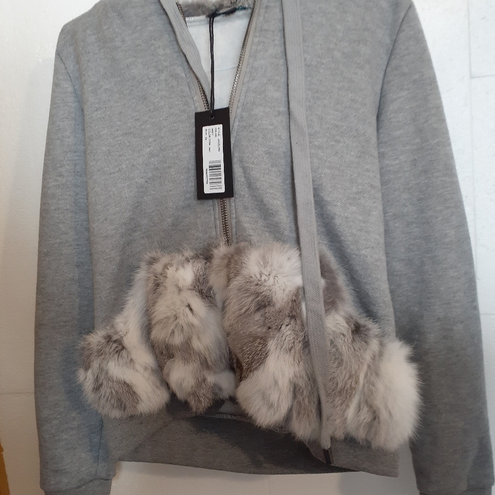 Jocelyn Women's XS Real Fur Hoodie Nwt